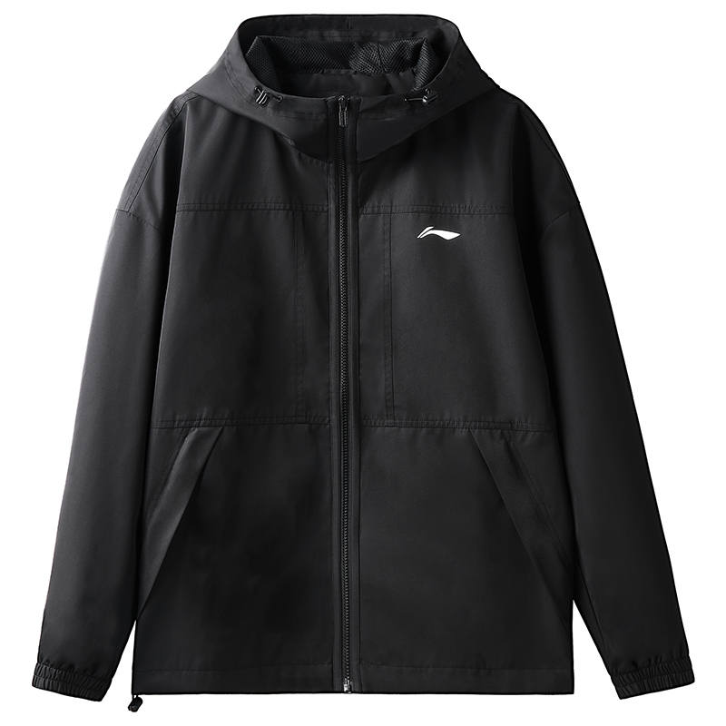 Li-Ning Li Ning Trench Coats Men's Black Hooded Moderate