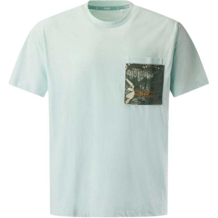 KOLON SPORT T Shirts Men's Mint Green Crew Neck