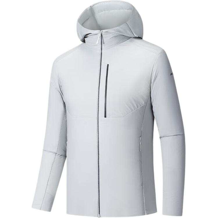 ANTA Puffer Jackets Men's Mulberry Heather Gray Hooded Moderate Puffer Jacket