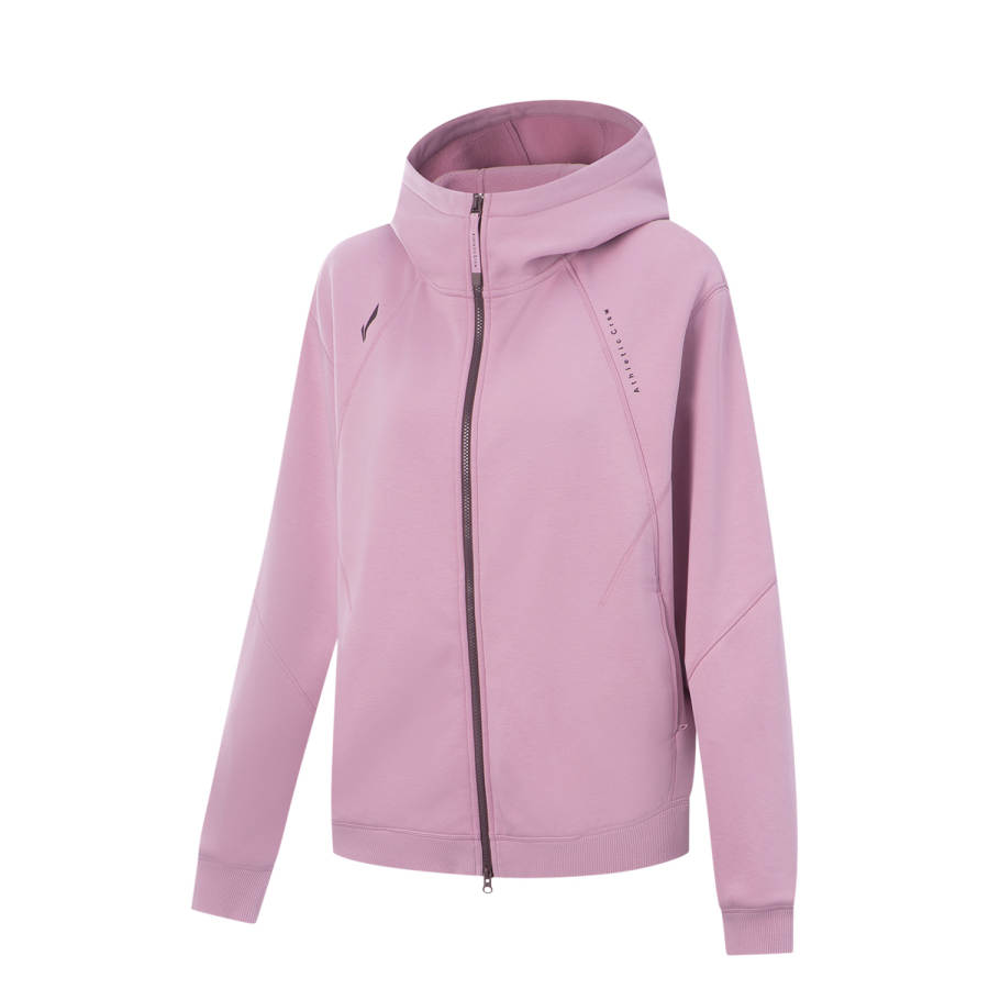 Li-Ning Li Ning Fitness Series Fleece Lined Thermal Antibacterial Anti Static Loose Fit Hooded Athleisure Coat Women's