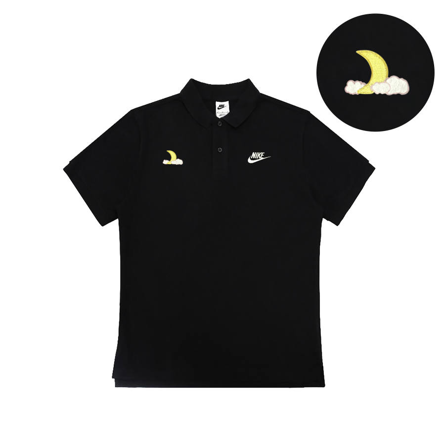 Nike Nike Polo Shirts Unisex Black Polo Collar Moderate Straight Fit