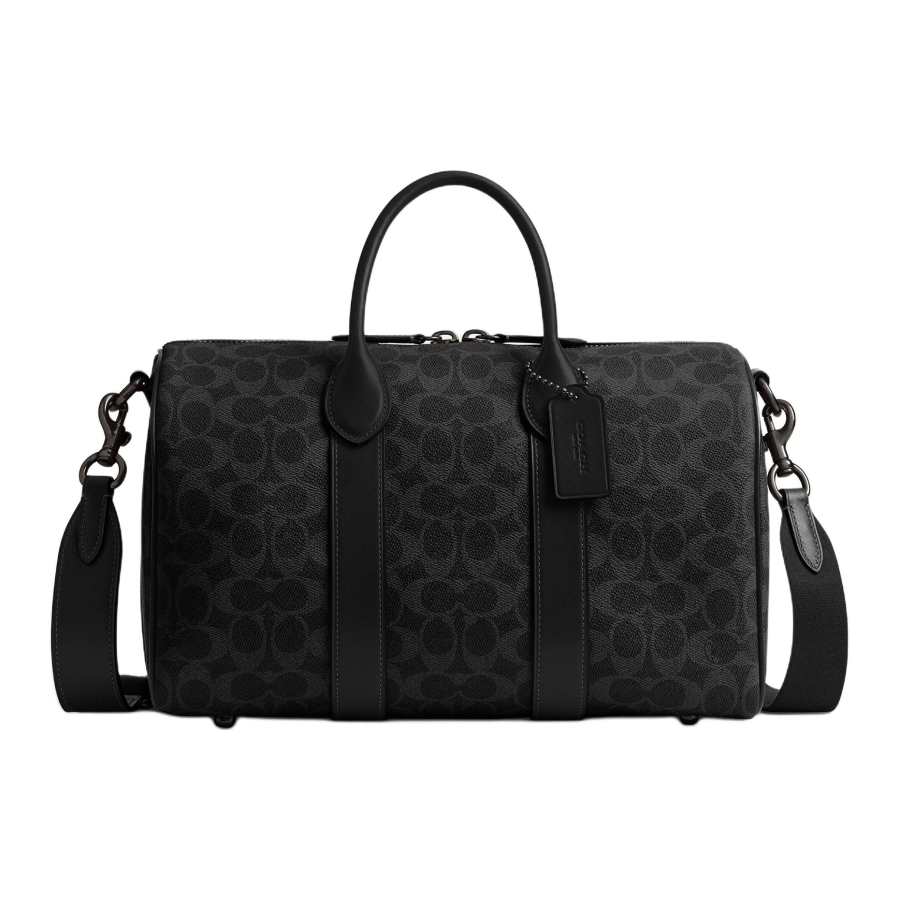 COACH Artificial Leather Bowling Bag, Shoulder Bag, Crossbody Bag, Handbag Large Women's Black