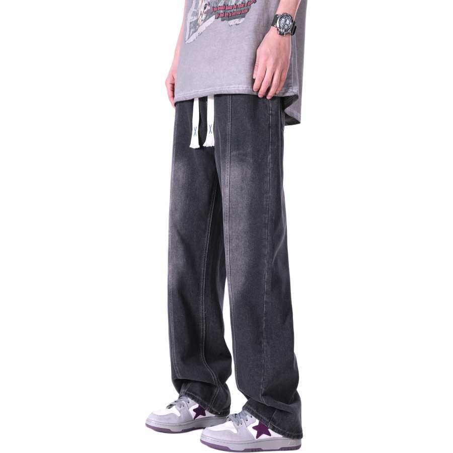 Dnnnnx Jeans Unisex Moderate Straight Fit Pants