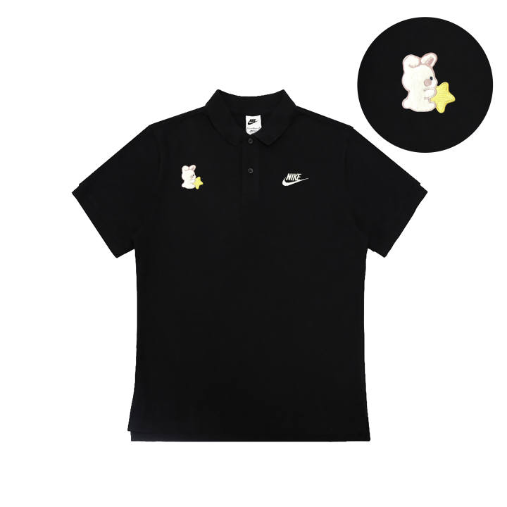 Nike Nike Polo Shirts Unisex Black Polo Collar Moderate Straight Fit