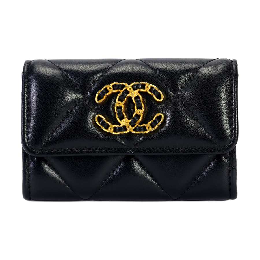 CHANEL CHANEL 19 Card Holder Black AP1790