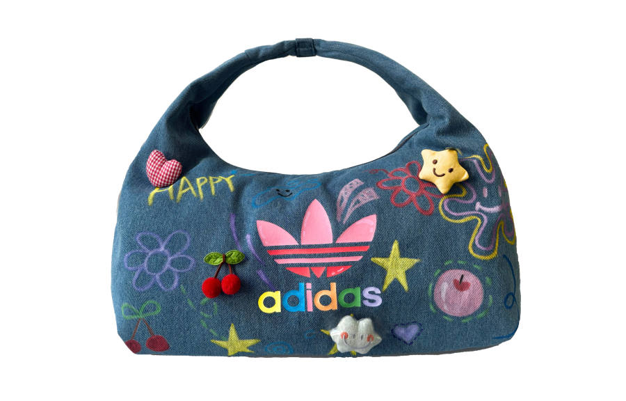 Adidas Originals Hand Drawn Graffiti Cotton Rainbow Baby Handbag Regular Unisex Blue