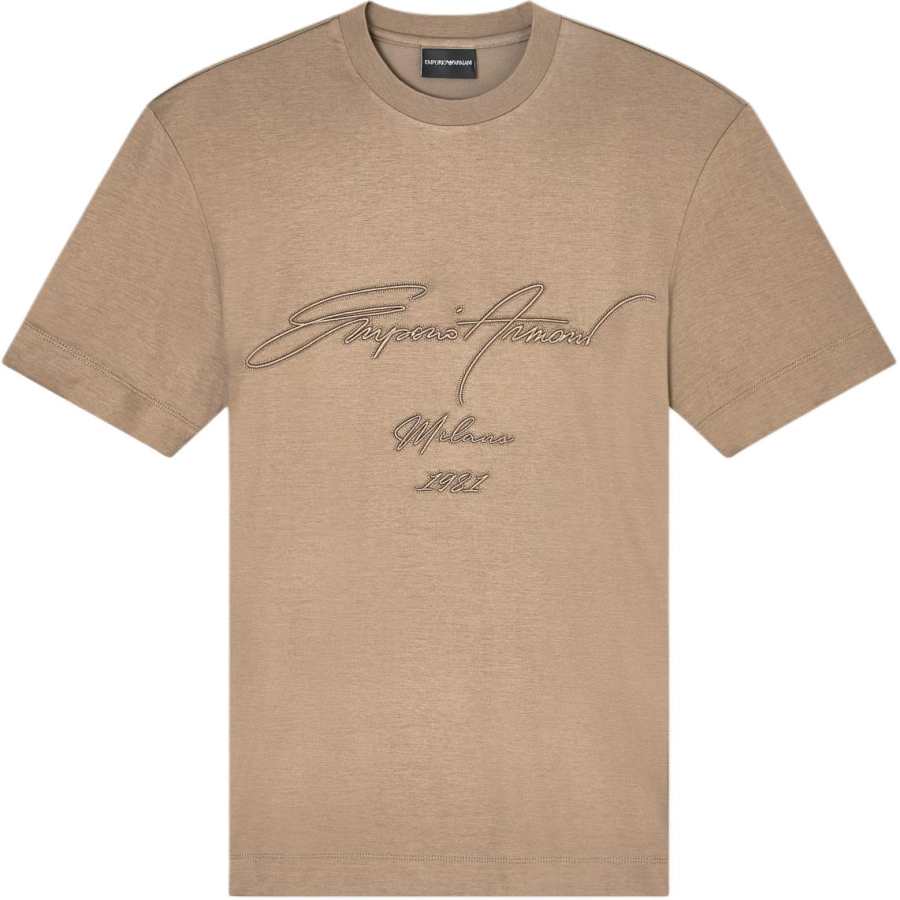 Emporio Armani Logo Embroidered Crewneck T-Shirt