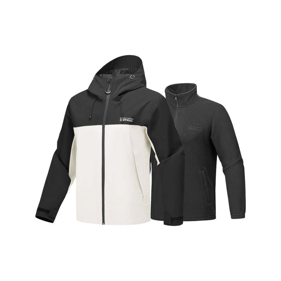 Skechers Waterproof, Windproof, Breathable, Abrasion Resistant, Thermal Windbreaker Jacket Men's Cotton White