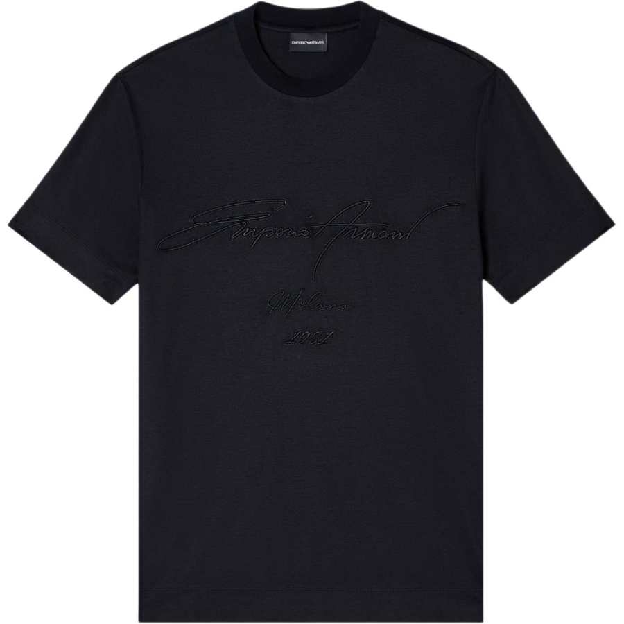 Emporio Armani Asv Lyocell-blend jersey T-shirt with oversized embroidery