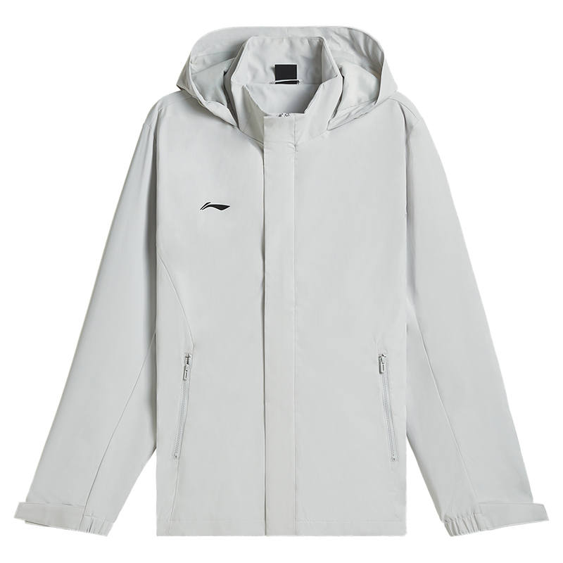 Li-Ning Li Ning Trench Coats Men's Stone Gray Hooded Non Detachable Moderate