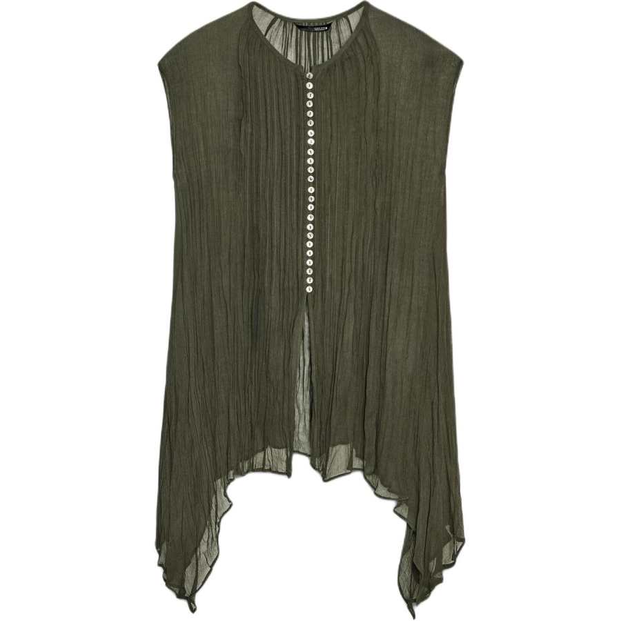 ZARA ZW Shirts Women's Khaki Crew Neck Thin
