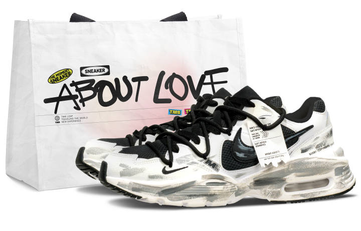 Nike Nike Air Max Fusion Abrasion Resistant Low top Casual Running Shoes Unisex Black White