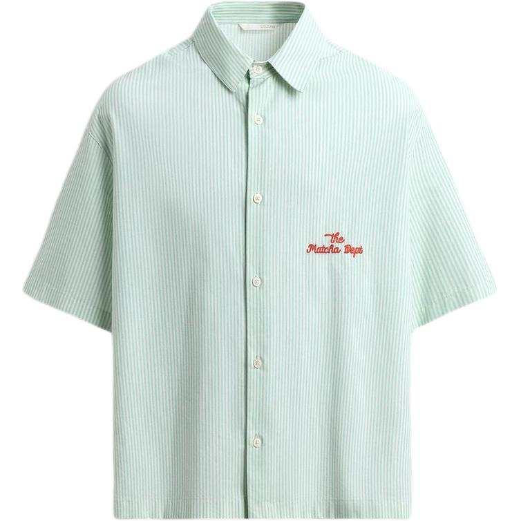ZARA Shirts Men's Green Cuban Collar Moderate