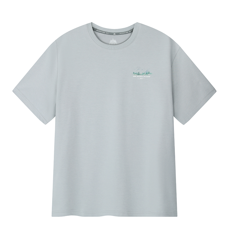 361° T Shirts Men's Cooking Smoke Gray Crew Neck Moderate Straight Fit