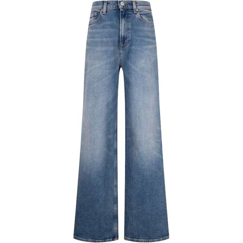 Tommy Hilfiger Jeans Women's Denim Blue 1BK Moderate Wide Leg Pants