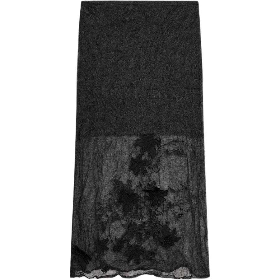 ZARA Casual Long Skirts Women's Black Thin