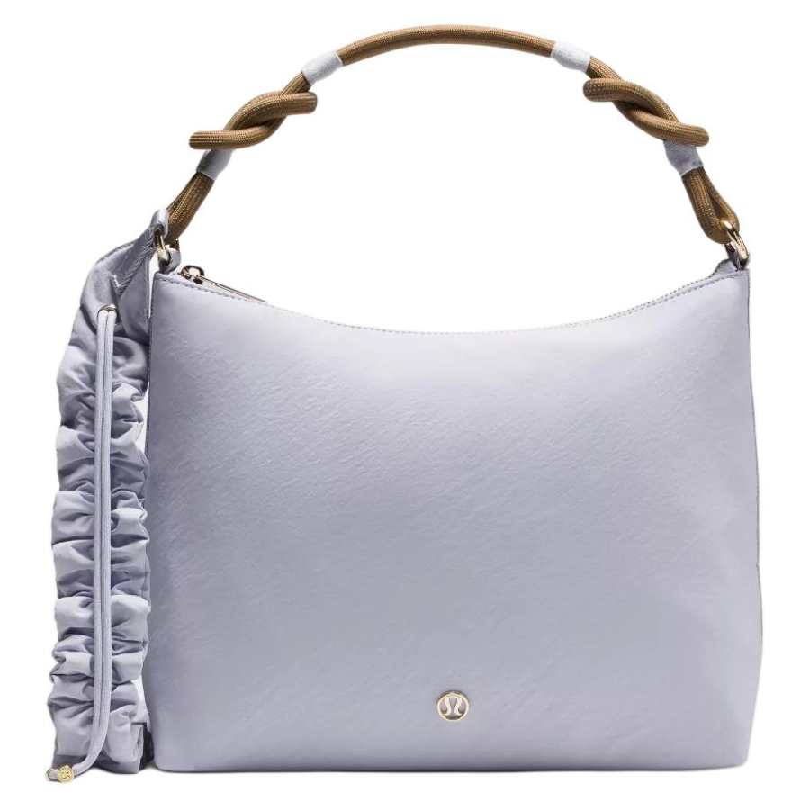 Lululemon Convertible Nylon Crossbody Handbag Women's Tranquil Blue & Yellow & Brown