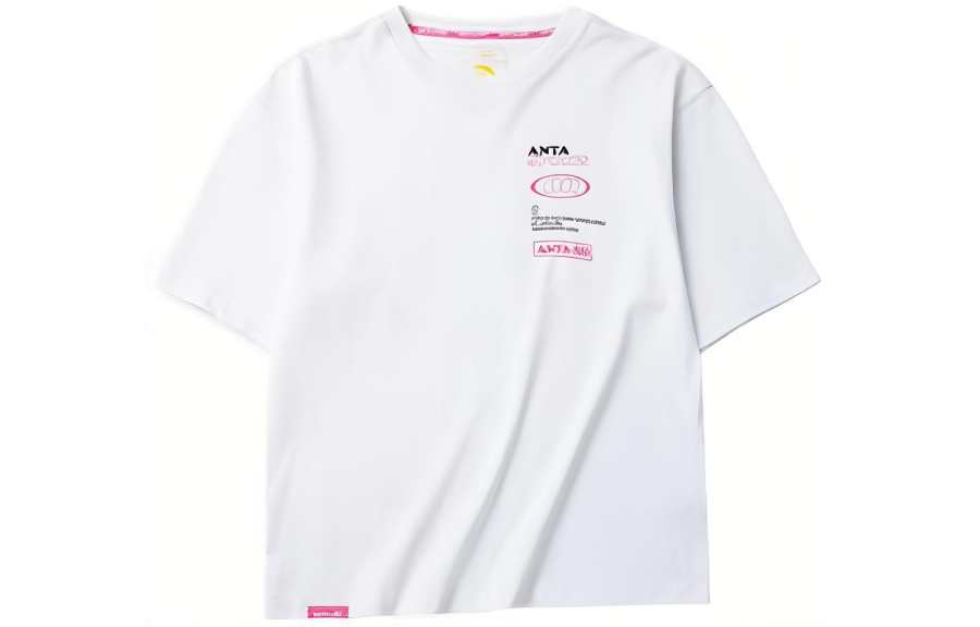 ANTA Life Collection T Shirts Women's Snowflake White Crew Neck Moderate Straight Fit