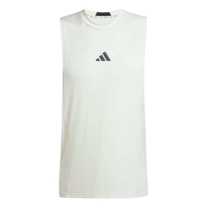 Adidas Adidas Tank Tops Men's White Crew Neck Moderate Straight Fit