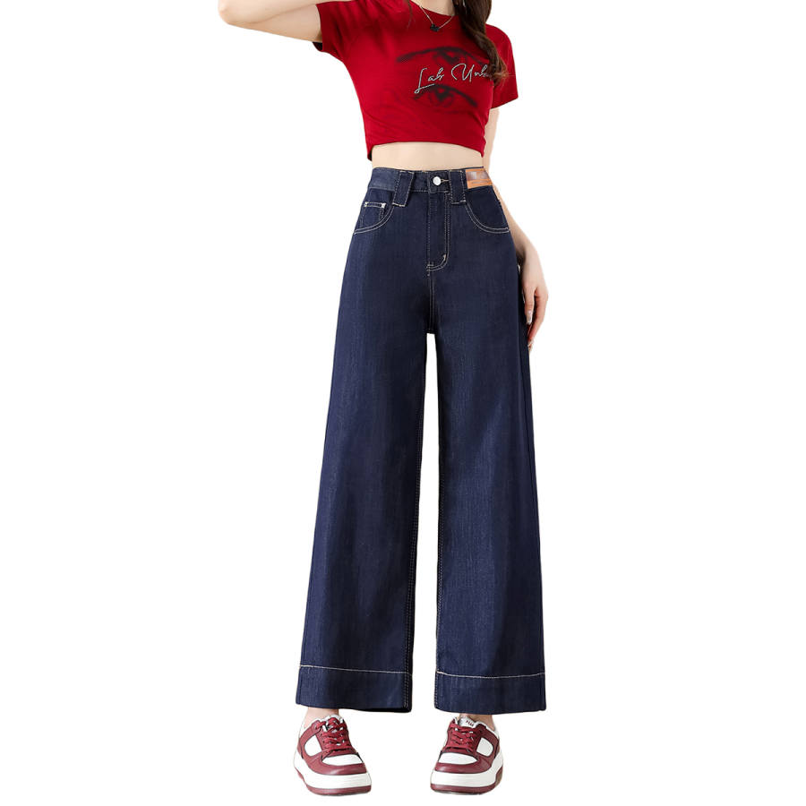 BALENO Jeans Women's Denim Blue Thin Wide Leg Pants
