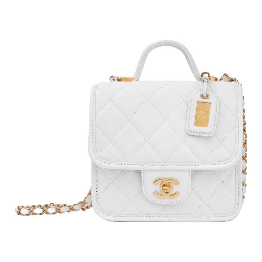 CHANEL 22K Autumn And Winter Cow Leather Messenger Bag, Tofu Bag, Handbag, Shoulder Bag, Crossbody Bag Small Women's