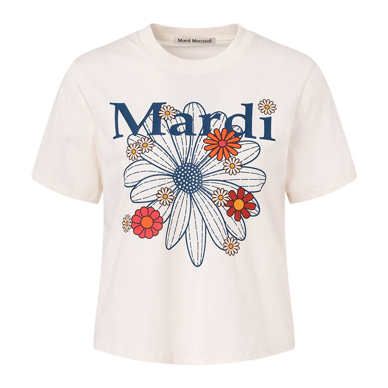 MARDI MERCREDI SS25 T Shirt Women's Butter Year Blue Korean Style