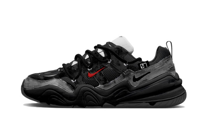 Nike Nike Tech Hera Size 7 Machine Cow Split Leather Low top Casual Shoes Unisex Black Red