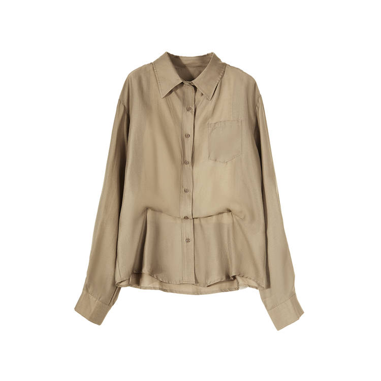 ELLE Shirts Women's Coffee Lapel Shirt