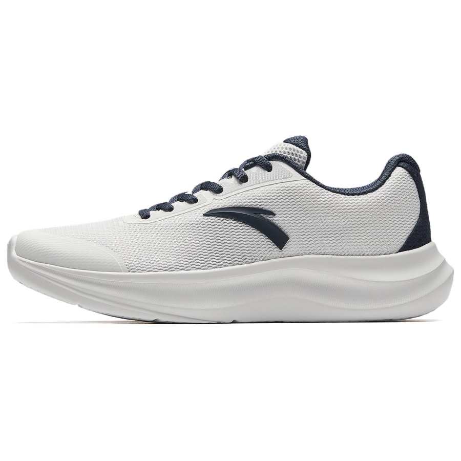 Anta Running Collection Abrasion Resistant Waterproof Low top Sprint Running Shoes Men's Papyrus White Ink Blue