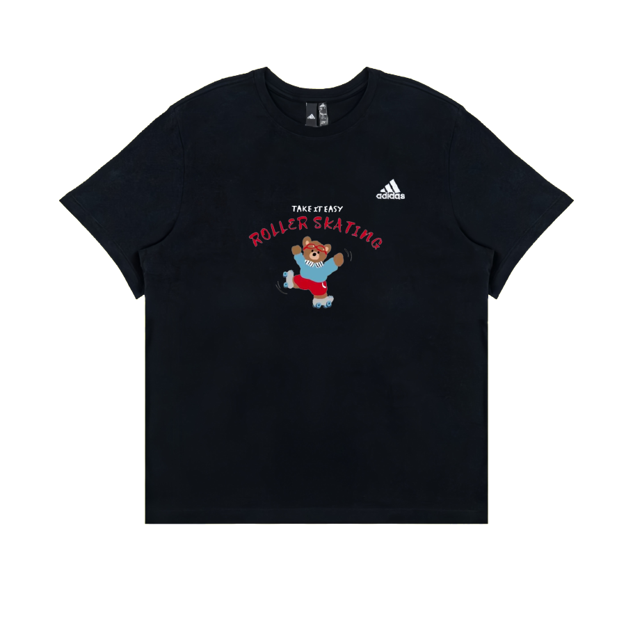 Adidas Adidas T Shirts Unisex Black Crew Neck Moderate Straight Fit