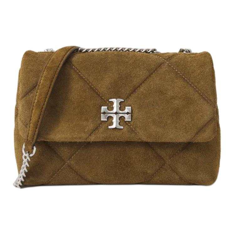 TORY BURCH Kira Suede With Cotton Shoulder Bag, Crossbody Bag Regular Women's Dark Olive
