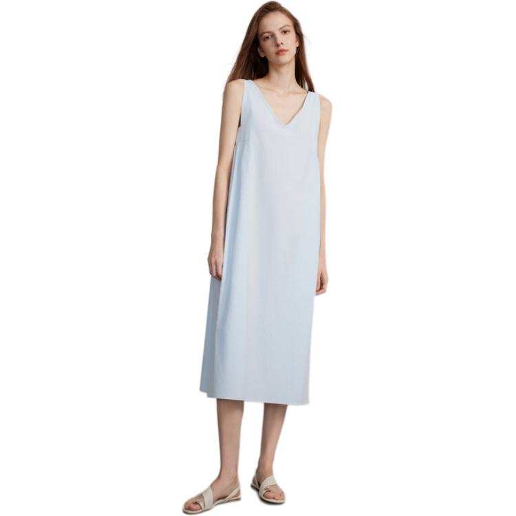 ELLE Sleeveless Dresses Women's Blue V Neck Moderate