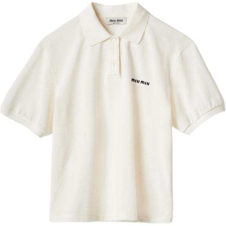 Miu Miu logo-embroidered cotton polo shirt
