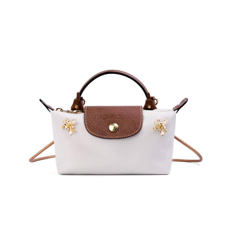 LONGCHAMP Le Pliage Canvas Material, Handcrafted Patchwork Dumpling Bag Handbag Women's Beige
