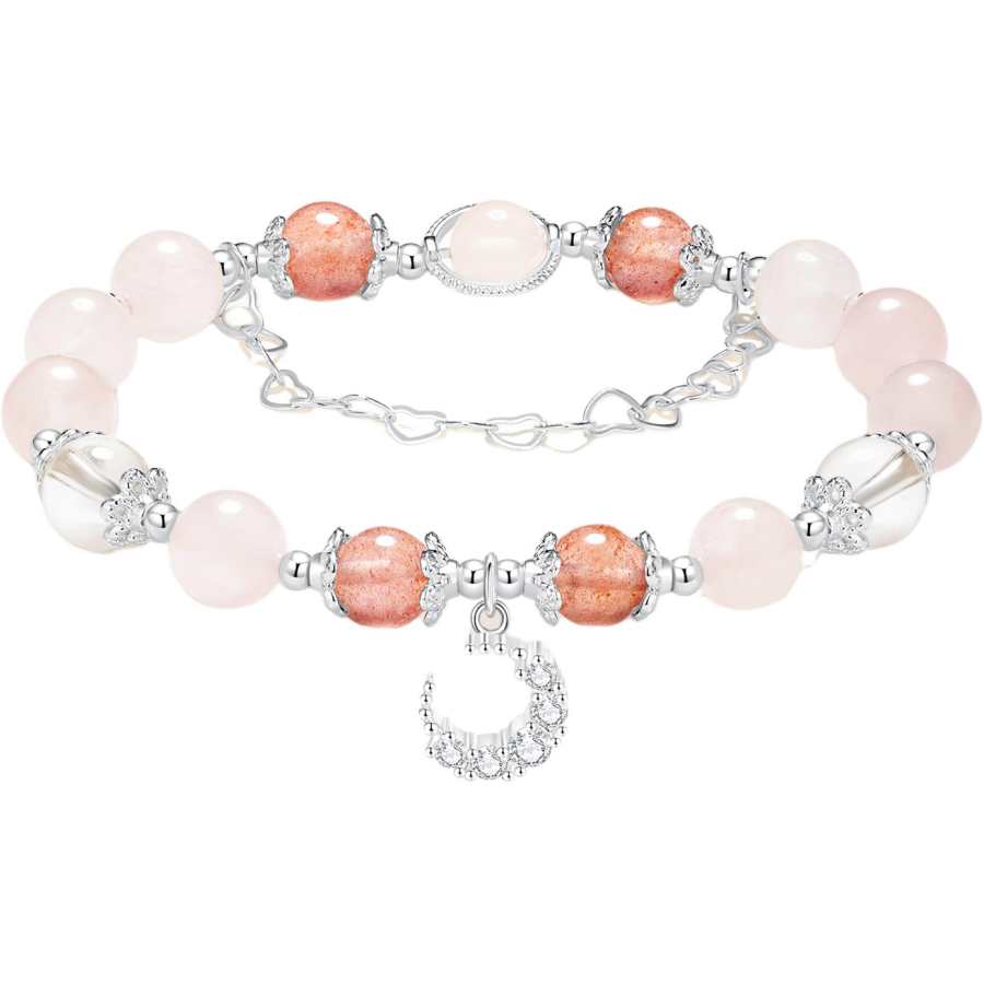 Barbie Strawberry Quartz Beaded Bracelets Women's
