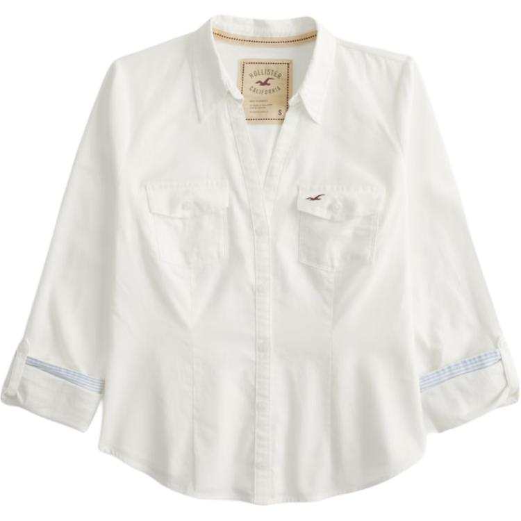 Hollister/ Shirts Women's White Lapel Moderate