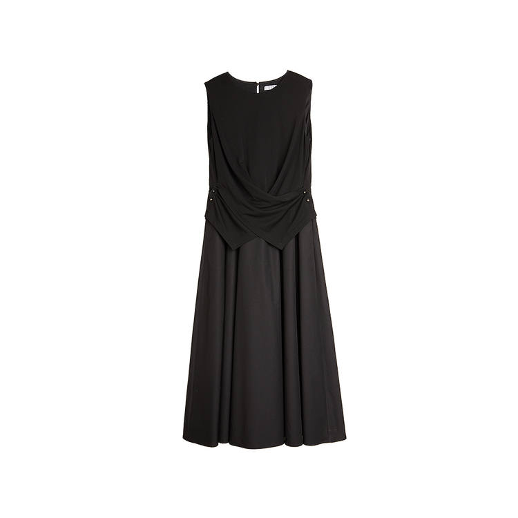 ELLE Sleeveless Dresses Women's Black Crew Neck Thin
