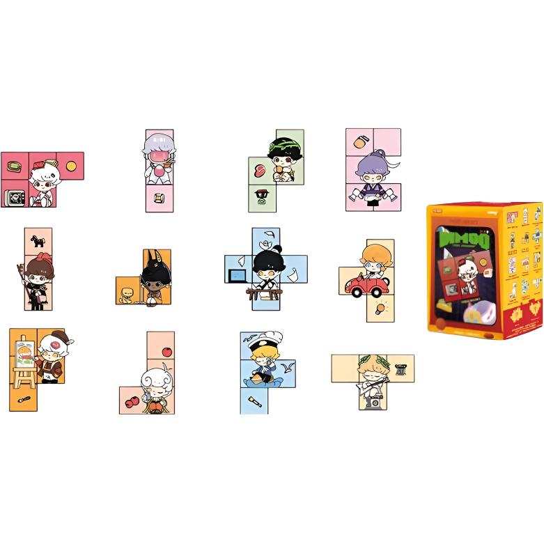 POP MART Dimoo Time Travel Collection Fridge Magnet Mystery Boxes Single Mystery Box/Whole Box 12 Pcs