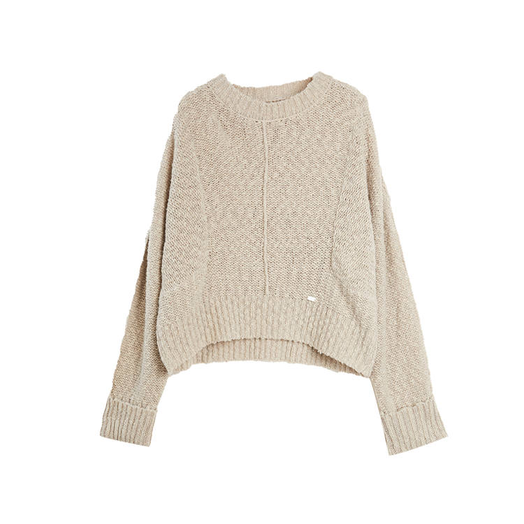 ELLE Sweaters Women's Apricot Crew Neck Moderate Other