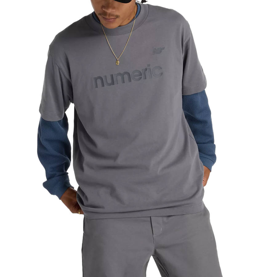 New Balance New Balance T Shirts Men's Gray Crew Neck Moderate