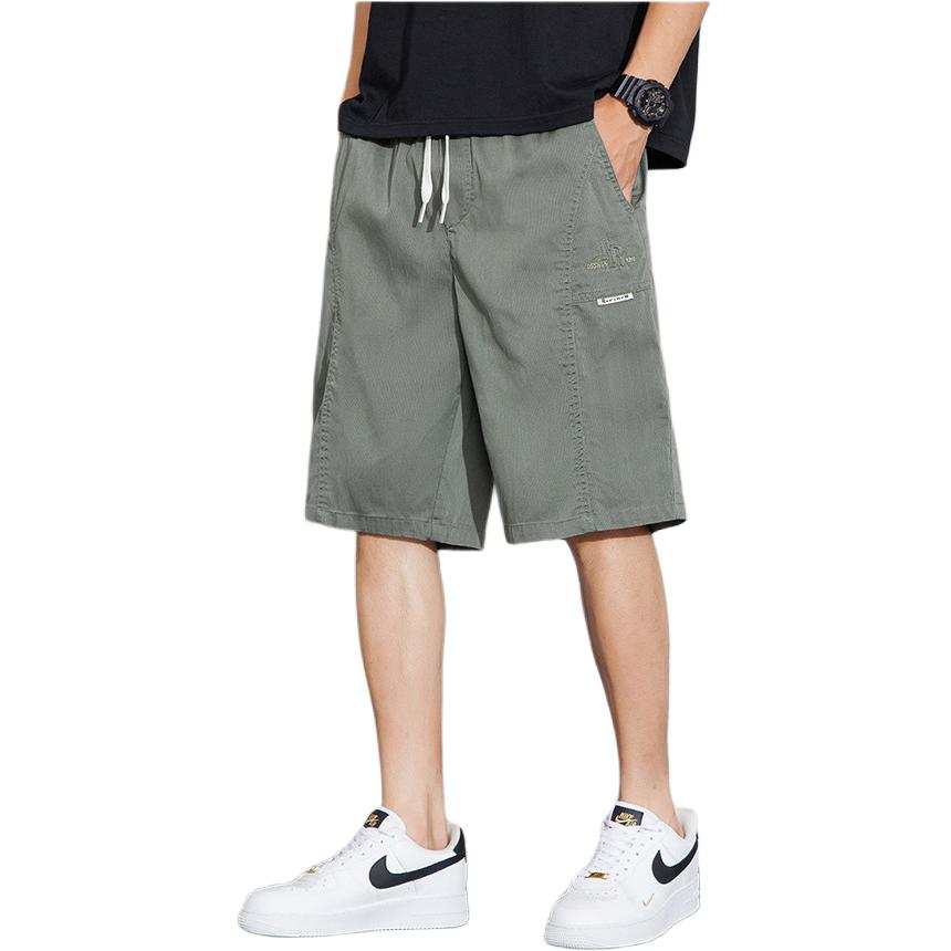 Tonlion Casual Shorts Unisex Army Green Thin