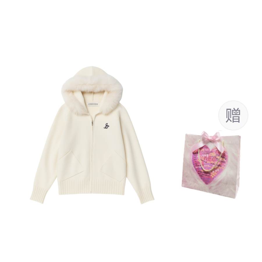 Cosyism Knitwear Women's Hooded Moderate Cardigan