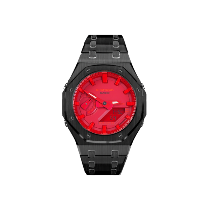 CASIO CASIO Men Liquid Crystal/Analog Dual Display Series Red Watch