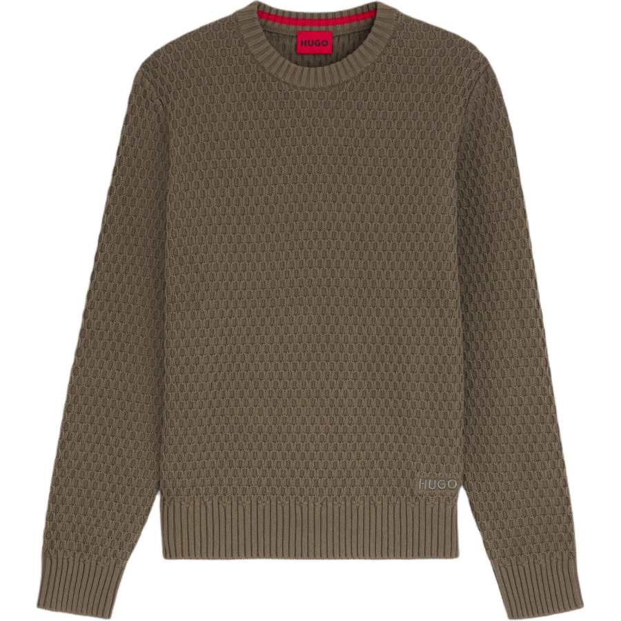 HUGO BOSS Knitwear Men's Gray Green Crew Neck Moderate Other