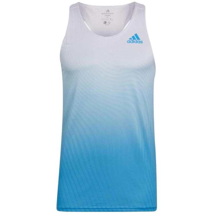 Adidas Adidas Tank Tops Men's Blue Crew Neck Moderate Straight Fit