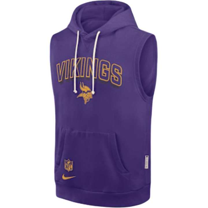 Nike Nike Minnesota Vikings Sideline Men's Nike Dri FIT Nfl Sleeveless Pullover Hoodie