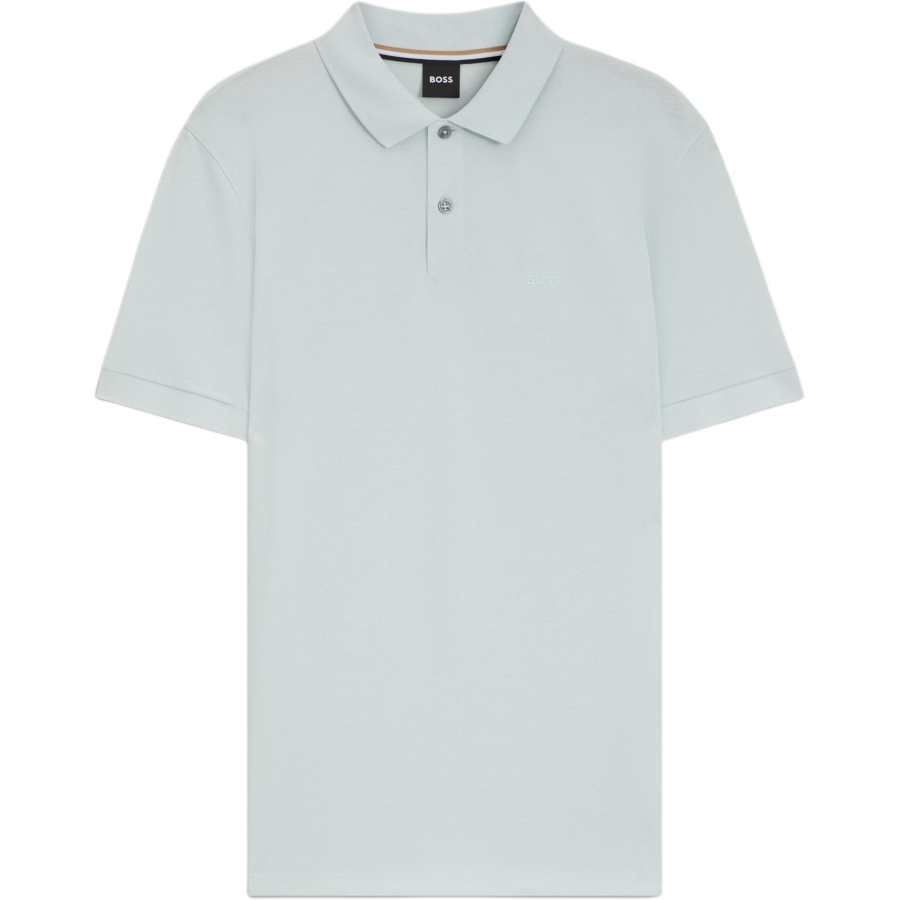 HUGO BOSS Polo Shirts Men's Light Blue Polo Collar Moderate