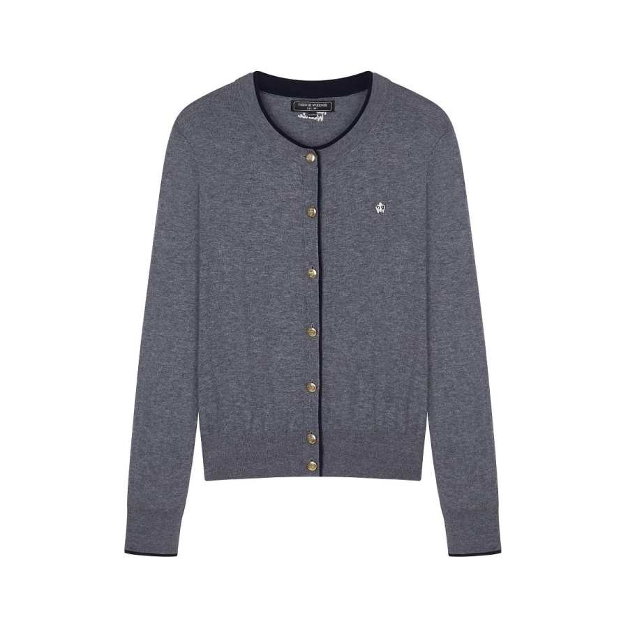 Teenie Weenie Knitwear Women's Crew Neck Moderate Cardigan