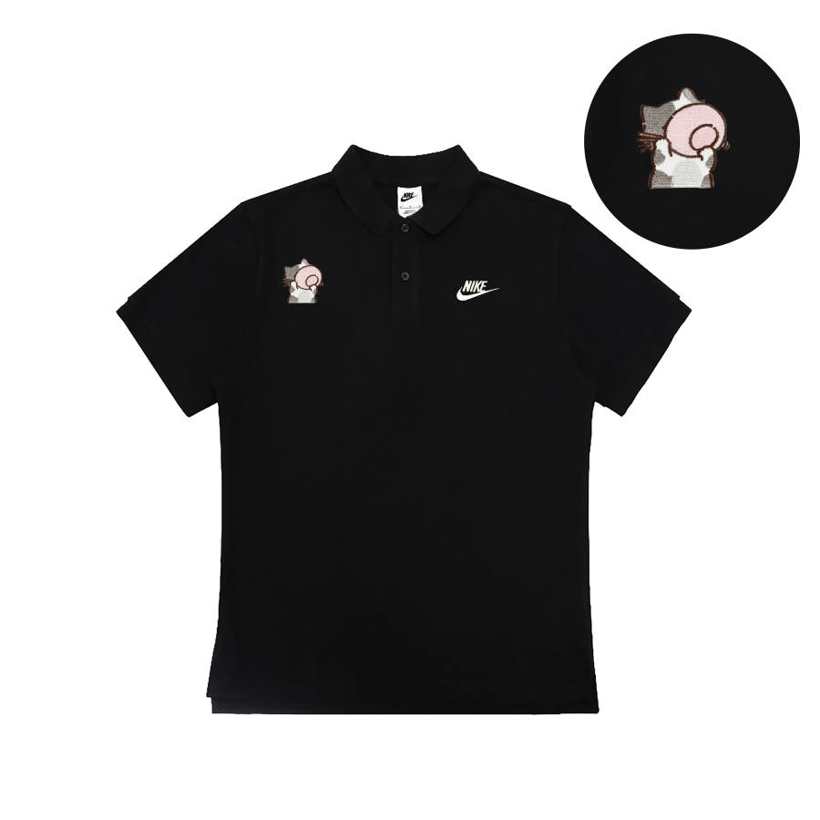 Nike Nike Polo Shirts Unisex Black Polo Collar Moderate Straight Fit
