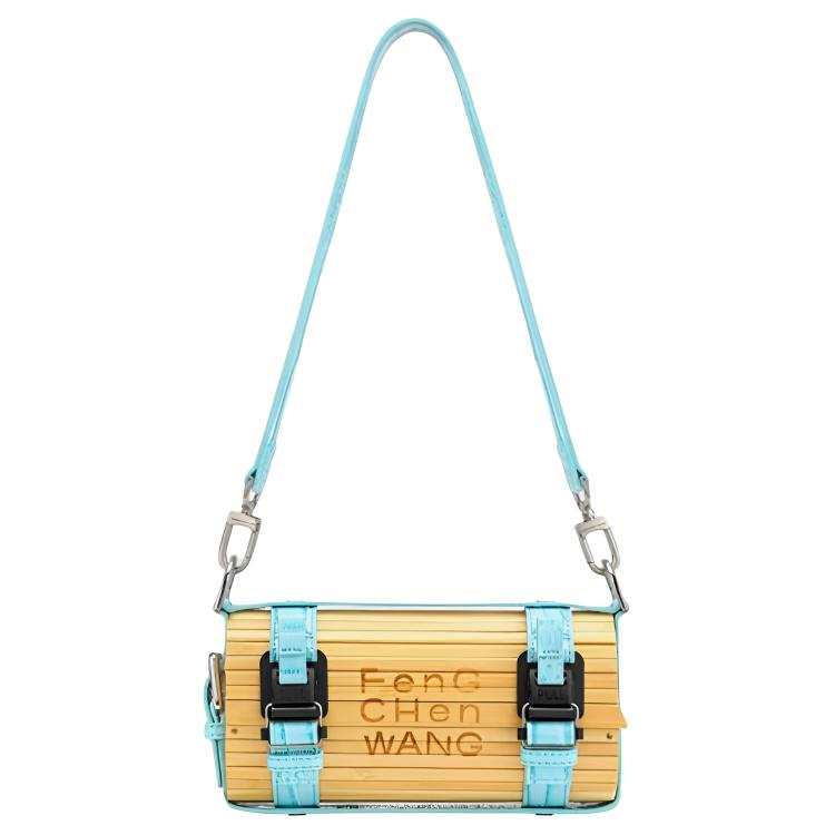 Feng Chen Wang Bamboo Cylinder Bag, Shoulder Bag, Crossbody Bag Medium Unisex Blue